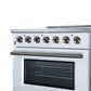 FORNO Galiano 36-Inch 5.36 cu. ft. Electric Range, 5 Radiant Elements, Convection Oven, Air Fryer, White, FFSEL6083-36WHT
