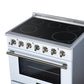 FORNO Galiano 36-Inch 5.36 cu. ft. Electric Range, 5 Radiant Elements, Convection Oven, Air Fryer, White, FFSEL6083-36WHT
