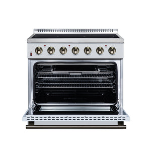 FORNO Galiano 36-Inch 5.36 cu. ft. Electric Range, 5 Radiant Elements, Convection Oven, Air Fryer, White, FFSEL6083-36WHT