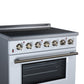 FORNO Galiano 36-Inch 5.36 cu. ft. Electric Range, 5 Radiant Elements, Convection Oven, Air Fryer, White, FFSEL6083-36WHT