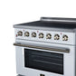 FORNO Galiano 36-Inch 5.36 cu. ft. Electric Range, 5 Radiant Elements, Convection Oven, Air Fryer, White, FFSEL6083-36WHT