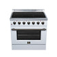 FORNO Galiano 36-Inch 5.36 cu. ft. Electric Range, 5 Radiant Elements, Convection Oven, Air Fryer, White, FFSEL6083-36WHT