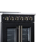 FORNO Galiano 30-Inch 4.32 cu. ft. Electric Range, 4 Radiant Elements, French Door, Convection Oven, Air Fryer, Black, FFSEL6917-30BLK