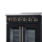 FORNO Galiano 30-Inch 4.32 cu. ft. Electric Range, 4 Radiant Elements, French Door, Convection Oven, Air Fryer, Black, FFSEL6917-30BLK