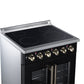 FORNO Galiano 30-Inch 4.32 cu. ft. Electric Range, 4 Radiant Elements, French Door, Convection Oven, Air Fryer, Black, FFSEL6917-30BLK