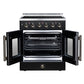 FORNO Galiano 30-Inch 4.32 cu. ft. Electric Range, 4 Radiant Elements, French Door, Convection Oven, Air Fryer, Black, FFSEL6917-30BLK