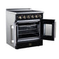 FORNO Galiano 30-Inch 4.32 cu. ft. Electric Range, 4 Radiant Elements, French Door, Convection Oven, Air Fryer, Black, FFSEL6917-30BLK