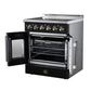 FORNO Galiano 30-Inch 4.32 cu. ft. Electric Range, 4 Radiant Elements, French Door, Convection Oven, Air Fryer, Black, FFSEL6917-30BLK