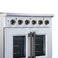 FORNO Galiano 30-Inch 4.32 cu. ft. Electric Range, 4 Radiant Elements, French Door, Convection Oven, Air Fryer, White, FFSEL6917-30WHT