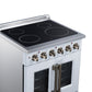 FORNO Galiano 30-Inch 4.32 cu. ft. Electric Range, 4 Radiant Elements, French Door, Convection Oven, Air Fryer, White, FFSEL6917-30WHT