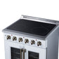 FORNO Galiano 30-Inch 4.32 cu. ft. Electric Range, 4 Radiant Elements, French Door, Convection Oven, Air Fryer, White, FFSEL6917-30WHT