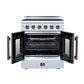 FORNO Galiano 30-Inch 4.32 cu. ft. Electric Range, 4 Radiant Elements, French Door, Convection Oven, Air Fryer, White, FFSEL6917-30WHT