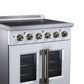 FORNO Galiano 30-Inch 4.32 cu. ft. Electric Range, 4 Radiant Elements, French Door, Convection Oven, Air Fryer, White, FFSEL6917-30WHT