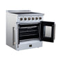 FORNO Galiano 30-Inch 4.32 cu. ft. Electric Range, 4 Radiant Elements, French Door, Convection Oven, Air Fryer, White, FFSEL6917-30WHT