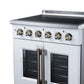 FORNO Galiano 30-Inch 4.32 cu. ft. Electric Range, 4 Radiant Elements, French Door, Convection Oven, Air Fryer, White, FFSEL6917-30WHT