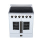 FORNO Galiano 30-Inch 4.32 cu. ft. Electric Range, 4 Radiant Elements, French Door, Convection Oven, Air Fryer, White, FFSEL6917-30WHT