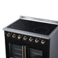 FORNO Galiano 36-Inch 5.36 cu. ft. Electric Range, 5 Radiant Elements, French Door, Convection Oven, Air Fryer, Black, FFSEL6917-36BLK