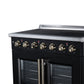 FORNO Galiano 36-Inch 5.36 cu. ft. Electric Range, 5 Radiant Elements, French Door, Convection Oven, Air Fryer, Black, FFSEL6917-36BLK