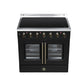 FORNO Galiano 36-Inch 5.36 cu. ft. Electric Range, 5 Radiant Elements, French Door, Convection Oven, Air Fryer, Black, FFSEL6917-36BLK