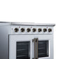 FORNO Galiano 36-Inch 5.36 cu. ft. Electric Range, 5 Radiant Elements, French Door, Convection Oven, Air Fryer, White, FFSEL6917-36WHT