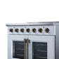 FORNO Galiano 36-Inch 5.36 cu. ft. Electric Range, 5 Radiant Elements, French Door, Convection Oven, Air Fryer, White, FFSEL6917-36WHT