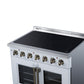 FORNO Galiano 36-Inch 5.36 cu. ft. Electric Range, 5 Radiant Elements, French Door, Convection Oven, Air Fryer, White, FFSEL6917-36WHT