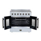 FORNO Galiano 36-Inch 5.36 cu. ft. Electric Range, 5 Radiant Elements, French Door, Convection Oven, Air Fryer, White, FFSEL6917-36WHT