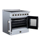 FORNO Galiano 36-Inch 5.36 cu. ft. Electric Range, 5 Radiant Elements, French Door, Convection Oven, Air Fryer, White, FFSEL6917-36WHT