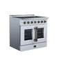 FORNO Galiano 36-Inch 5.36 cu. ft. Electric Range, 5 Radiant Elements, French Door, Convection Oven, Air Fryer, White, FFSEL6917-36WHT