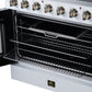 FORNO Galiano 36-Inch 5.36 cu. ft. Electric Range, 5 Radiant Elements, French Door, Convection Oven, Air Fryer, White, FFSEL6917-36WHT