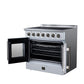 FORNO Galiano 36-Inch 5.36 cu. ft. Electric Range, 5 Radiant Elements, French Door, Convection Oven, Air Fryer, White, FFSEL6917-36WHT