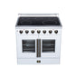 FORNO Galiano 36-Inch 5.36 cu. ft. Electric Range, 5 Radiant Elements, French Door, Convection Oven, Air Fryer, White, FFSEL6917-36WHT