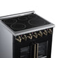 FORNO Massimo 30-Inch 4.32 cu. ft. Electric Range, 5 Radiant Elements, French Door, Convection Oven, Air Fryer, Black, FFSEL6955-30BLK