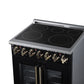 FORNO Massimo 30-Inch 4.32 cu. ft. Electric Range, 5 Radiant Elements, French Door, Convection Oven, Air Fryer, Black, FFSEL6955-30BLK