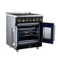 FORNO Massimo 30-Inch 4.32 cu. ft. Electric Range, 5 Radiant Elements, French Door, Convection Oven, Air Fryer, Black, FFSEL6955-30BLK