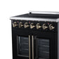 FORNO Massimo 30-Inch 4.32 cu. ft. Electric Range, 5 Radiant Elements, French Door, Convection Oven, Air Fryer, Black, FFSEL6955-30BLK