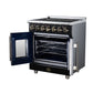 FORNO Massimo 30-Inch 4.32 cu. ft. Electric Range, 5 Radiant Elements, French Door, Convection Oven, Air Fryer, Black, FFSEL6955-30BLK