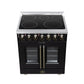 FORNO Massimo 30-Inch 4.32 cu. ft. Electric Range, 5 Radiant Elements, French Door, Convection Oven, Air Fryer, Black, FFSEL6955-30BLK