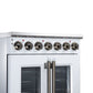 FORNO Massimo 30-Inch 4.32 cu. ft. Electric Range, 5 Radiant Elements, French Door, Convection Oven, Air Fryer, White, FFSEL6955-30WHT