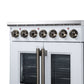 FORNO Massimo 30-Inch 4.32 cu. ft. Electric Range, 5 Radiant Elements, French Door, Convection Oven, Air Fryer, White, FFSEL6955-30WHT