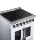 FORNO Massimo 30-Inch 4.32 cu. ft. Electric Range, 5 Radiant Elements, French Door, Convection Oven, Air Fryer, White, FFSEL6955-30WHT