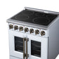 FORNO Massimo 30-Inch 4.32 cu. ft. Electric Range, 5 Radiant Elements, French Door, Convection Oven, Air Fryer, White, FFSEL6955-30WHT