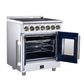 FORNO Massimo 30-Inch 4.32 cu. ft. Electric Range, 5 Radiant Elements, French Door, Convection Oven, Air Fryer, White, FFSEL6955-30WHT