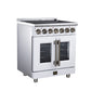 FORNO Massimo 30-Inch 4.32 cu. ft. Electric Range, 5 Radiant Elements, French Door, Convection Oven, Air Fryer, White, FFSEL6955-30WHT