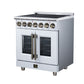 FORNO Massimo 30-Inch 4.32 cu. ft. Electric Range, 5 Radiant Elements, French Door, Convection Oven, Air Fryer, White, FFSEL6955-30WHT