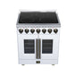 FORNO Massimo 30-Inch 4.32 cu. ft. Electric Range, 5 Radiant Elements, French Door, Convection Oven, Air Fryer, White, FFSEL6955-30WHT