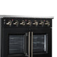 FORNO Massimo 36-Inch 5.36 cu. ft. Electric Range, 5 Radiant Elements, French Door, Convection Oven, Air Fryer, Black, FFSEL6955-36BLK