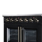 FORNO Massimo 36-Inch 5.36 cu. ft. Electric Range, 5 Radiant Elements, French Door, Convection Oven, Air Fryer, Black, FFSEL6955-36BLK