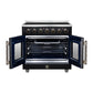 FORNO Massimo 36-Inch 5.36 cu. ft. Electric Range, 5 Radiant Elements, French Door, Convection Oven, Air Fryer, Black, FFSEL6955-36BLK