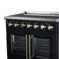FORNO Massimo 36-Inch 5.36 cu. ft. Electric Range, 5 Radiant Elements, French Door, Convection Oven, Air Fryer, Black, FFSEL6955-36BLK